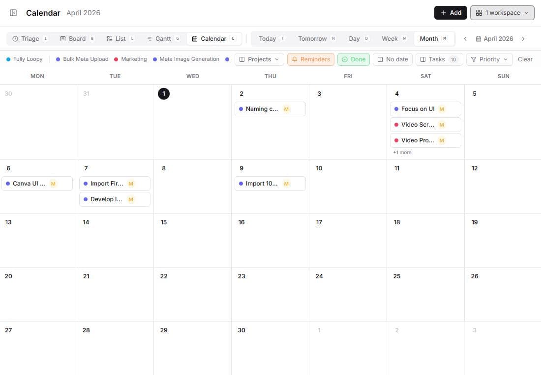 Calendar feature preview