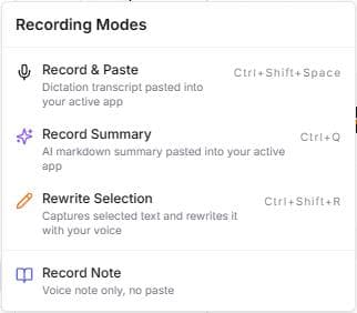 Recording feature preview